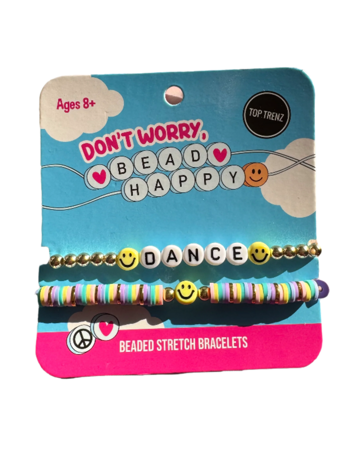 Top Trenz - Don't Worry Bead Happy - Stretch Beaded Bracelets