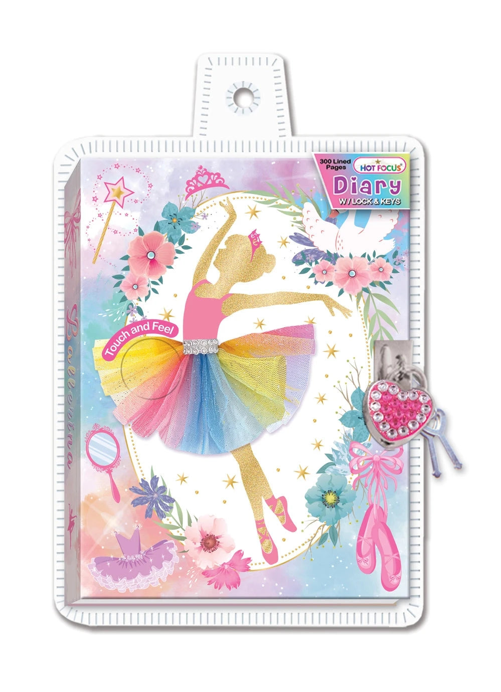 Hot Focus - Diary with Lock & Keys, Ballerina Beauties