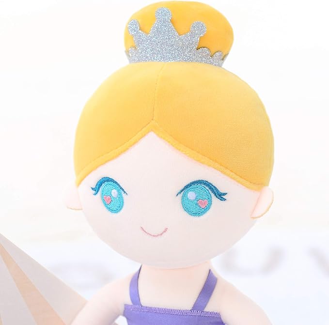 Gloveleya - Baby Doll Girl Gift Ballerina Plush Soft Doll Light Purple 13 Inch with Gift Box