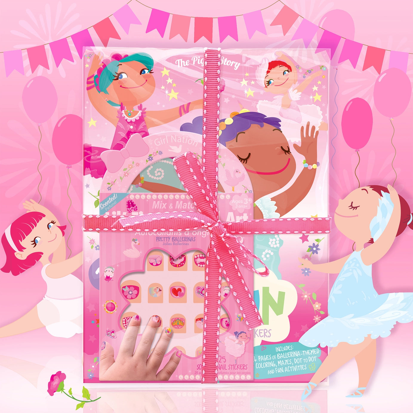 Girl Nation - Ballet Nail Stickers and Activity Book Gift Pack