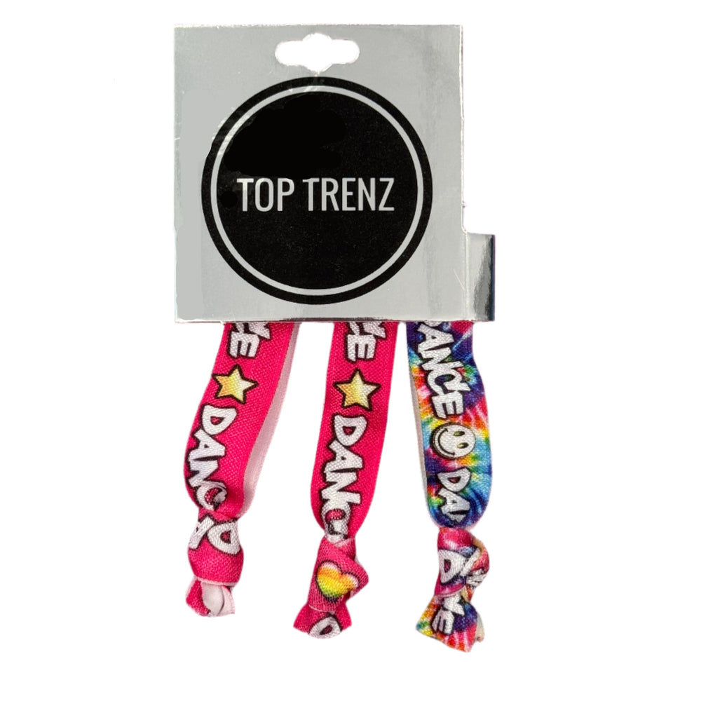 Top Trenz - Dance Graffiti Ponytail Holders - 3 Pack