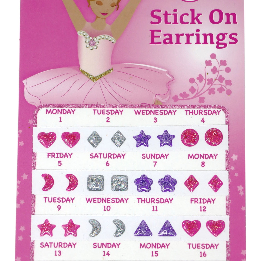Pink Poppy - 30 Pairs Ballerina Stick On Earrings | Pack of 12