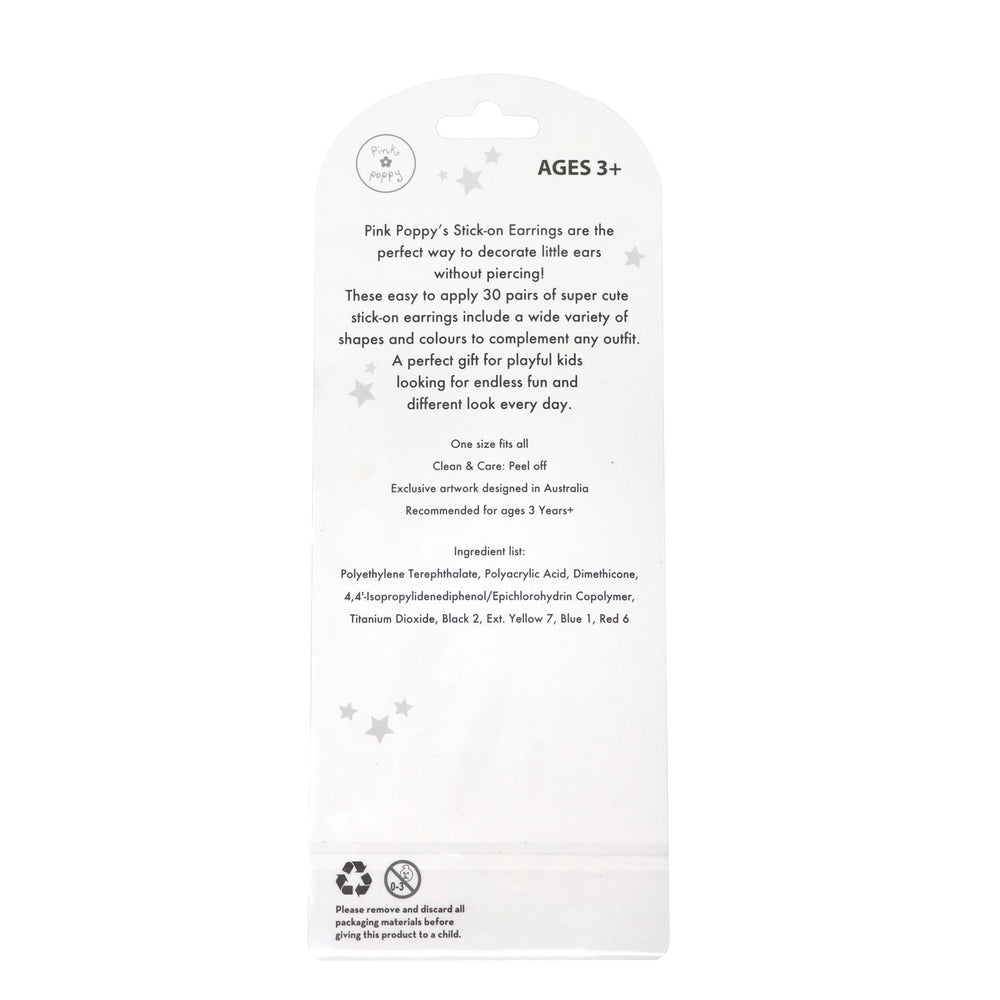 
                  
                    Pink Poppy - 30 Pairs Ballerina Stick On Earrings | Pack of 12
                  
                