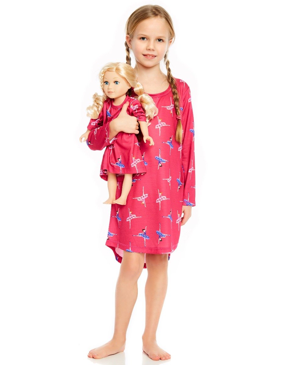 Leveret Pajamas - Kids Girl & Doll Nightgown