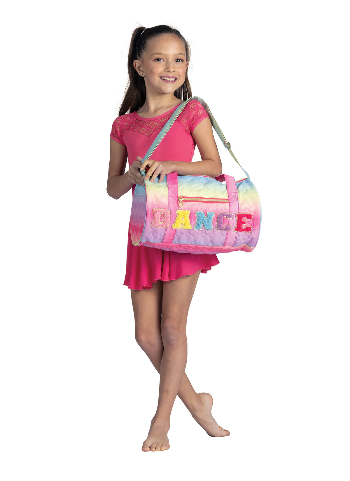DANZNMOTION - Quilted Heart Rainbow Duffle Bag