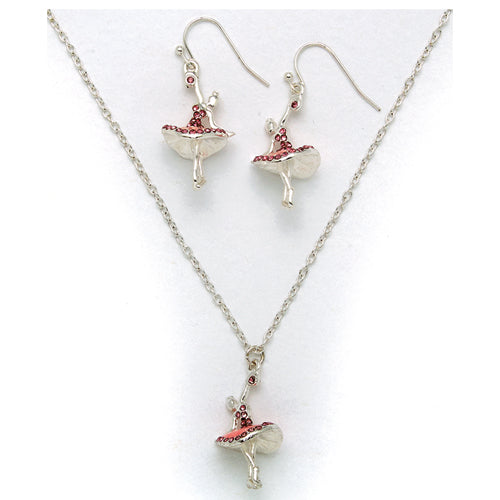 Dasha - 3D Ballerina Necklace/Earring Set