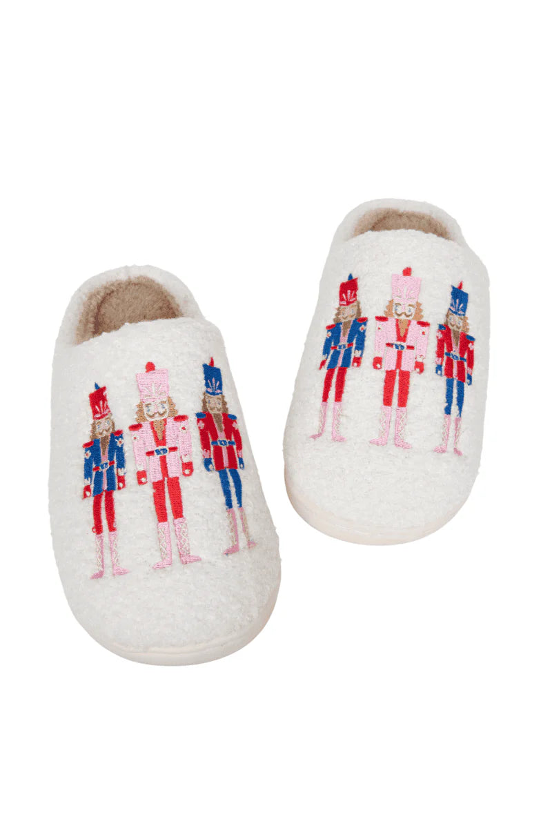 Adult Nutcrackers Holiday Fuzzy Slippers