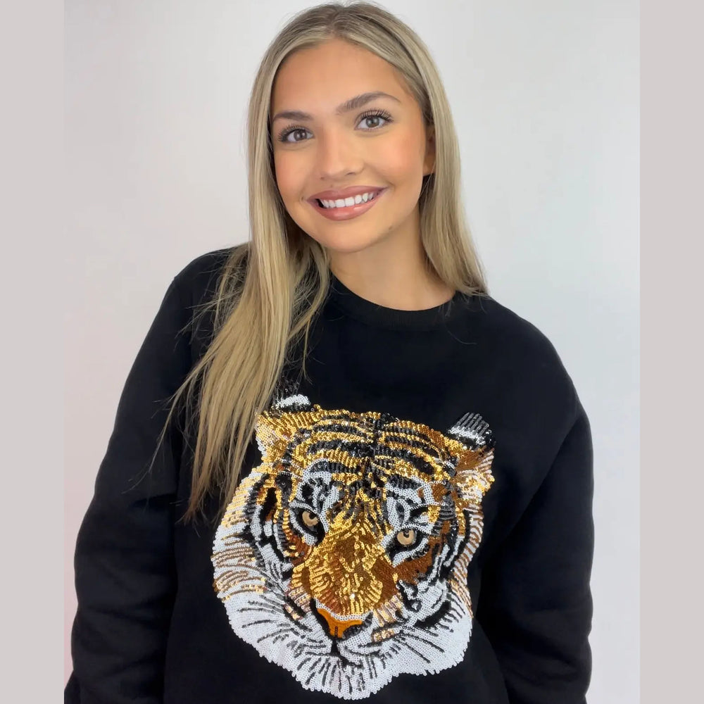 Adult Sequin Tiger Sweatshirt