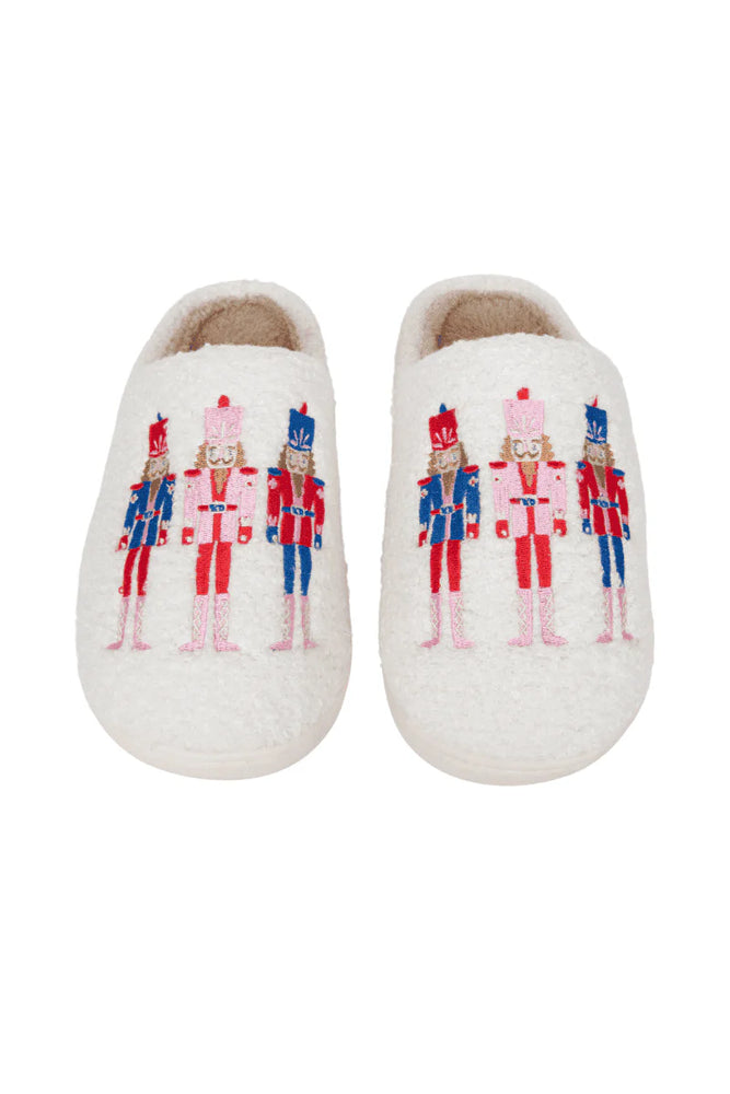 Adult Nutcrackers Holiday Fuzzy Slippers
