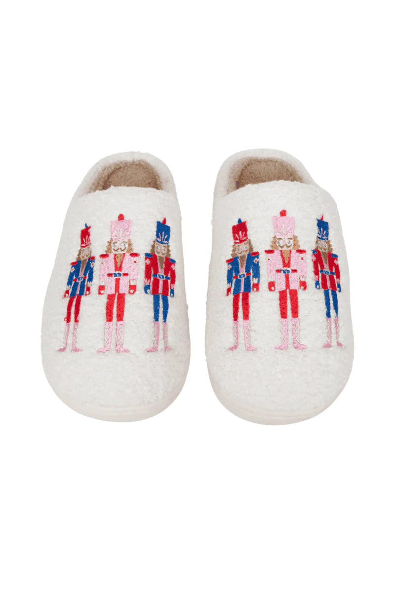 Adult Nutcrackers Holiday Fuzzy Slippers